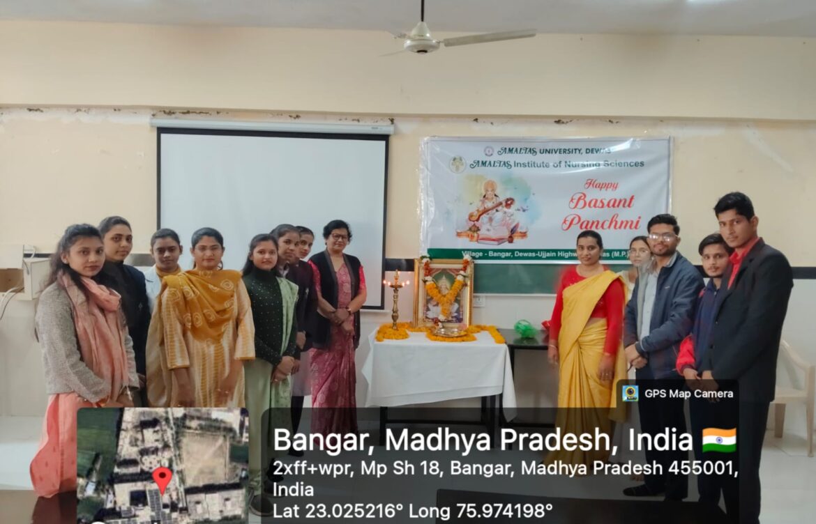 अमलतास इंस्टीट्यूट ऑफ नर्सिंग साइंसेज़, देवास में बसंत पंचमी 2026 का उत्सव