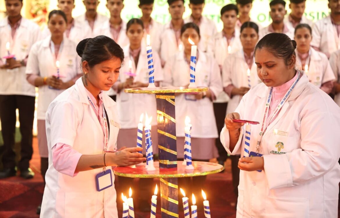Grand Lamp Lighting & Oath Taking Ceremony held at Amaltas Institute of Nursing Science, Dewas